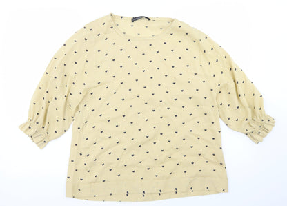 Womens UK Size M Zanzea Yellow Basic Blouse