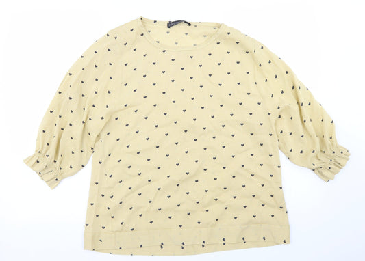Womens UK Size M Zanzea Yellow Basic Blouse