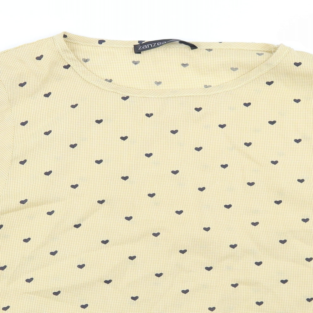 Womens UK Size M Zanzea Yellow Basic Blouse