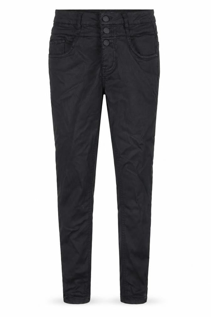 Front view of New Look women’s black viscose skinny jeans, size UK 8, 24-inch leg regular button