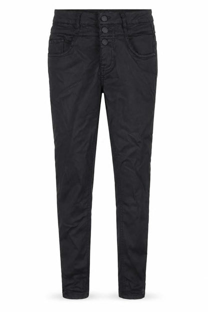 Front view of New Look women’s black viscose skinny jeans, size UK 8, 24-inch leg regular button