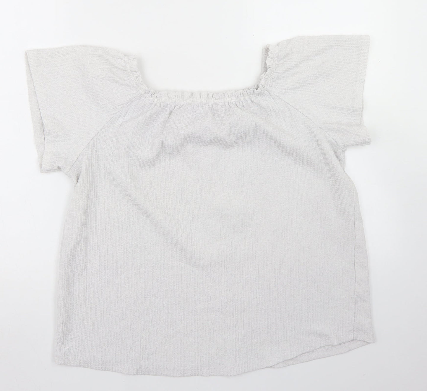Yessica Womens White  Polyester Basic T-Shirt Size S Off the Shoulder
