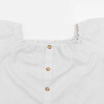 Yessica Womens White  Polyester Basic T-Shirt Size S Off the Shoulder