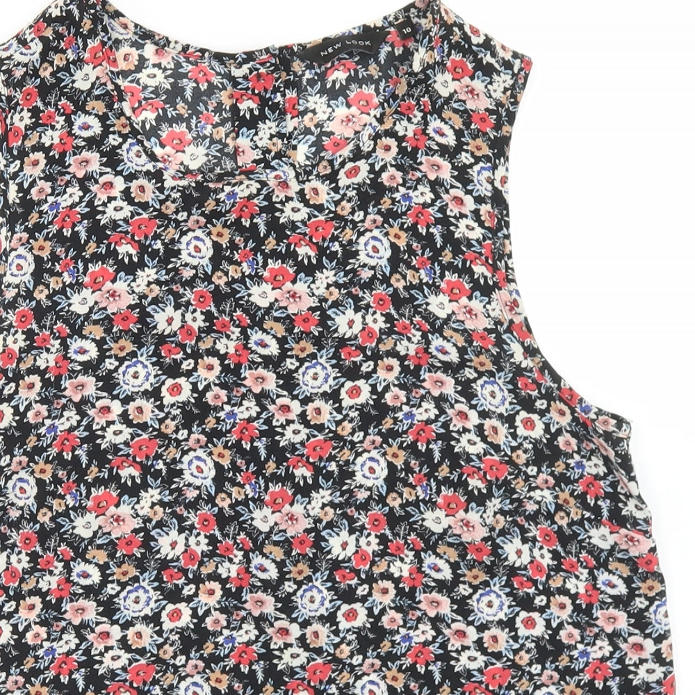 Womens UK Size 10 New Look Black Basic Blouse