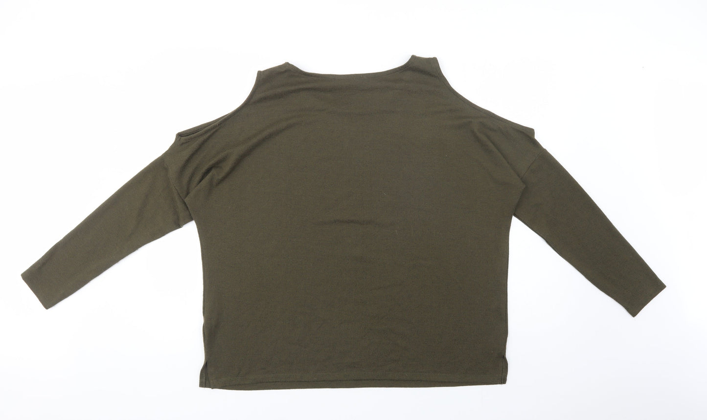 Primark Womens Green Crew Neck  Polyester Pullover Jumper Size 16   - Cold Shoulder