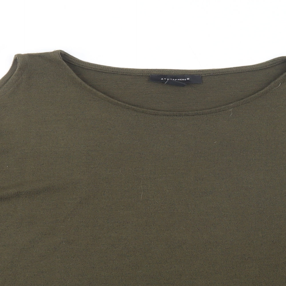 Primark Womens Green Crew Neck  Polyester Pullover Jumper Size 16   - Cold Shoulder