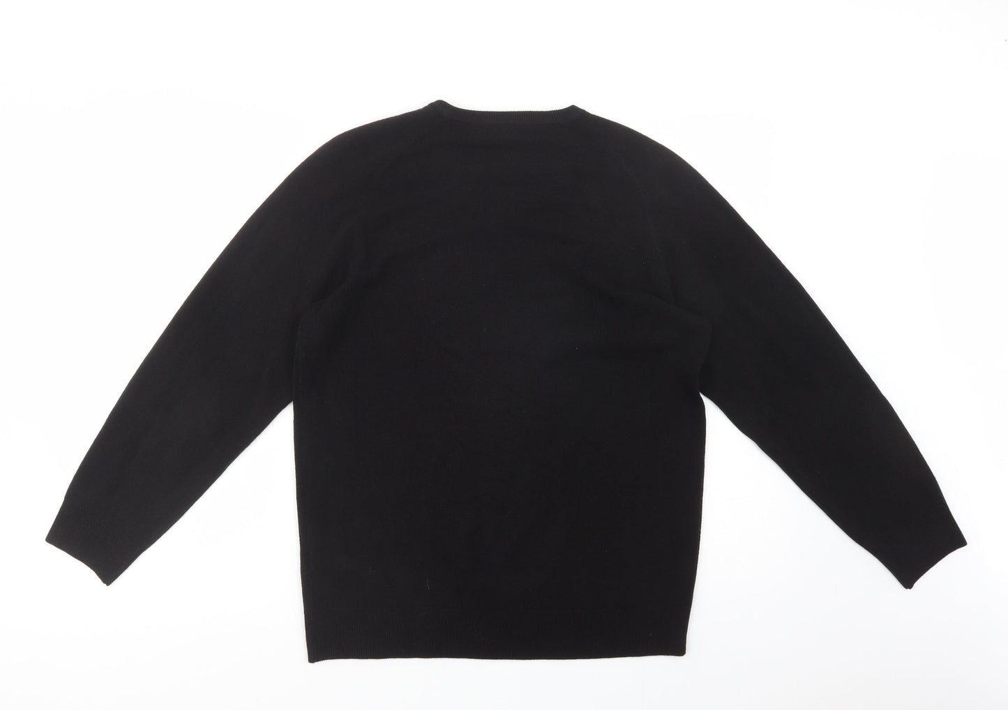 Marks and Spencer Mens Black V-Neck  Acrylic Pullover Jumper Size S