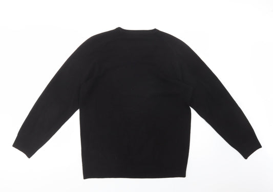 Marks and Spencer Mens Black V-Neck  Acrylic Pullover Jumper Size S