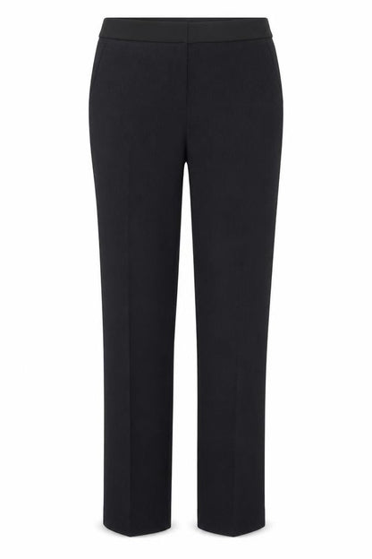 Front view of Papaya women’s blue polyester dress pants trousers, size UK 8, 30-inch leg regular hook & eye