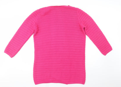 Gerard Womens Pink Crew Neck  Acrylic Cardigan Jumper Size L