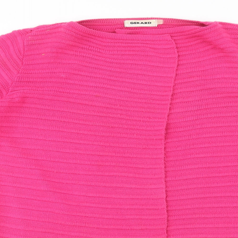 Gerard Womens Pink Crew Neck  Acrylic Cardigan Jumper Size L