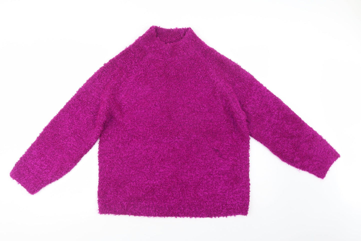 George Womens Purple Mock Neck  Acrylic Pullover Jumper Size M