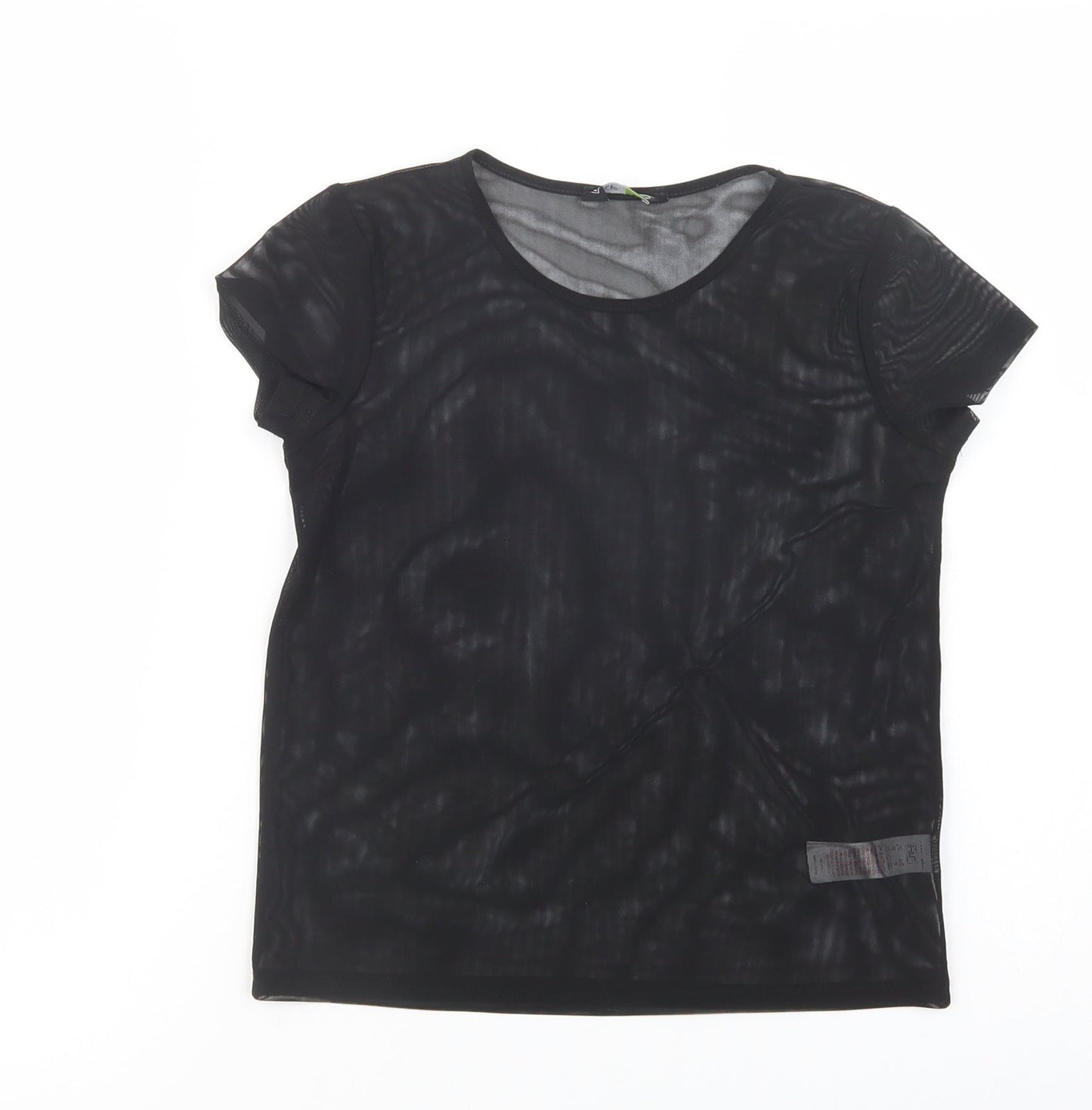 F&F Girls Black  Polyester Pullover T-Shirt Size 9-10 Years Crew Neck Pullover