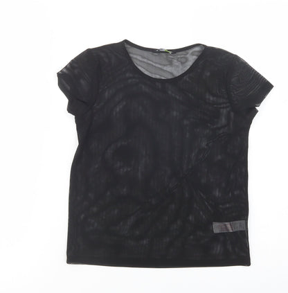 F&F Girls Black  Polyester Pullover T-Shirt Size 9-10 Years Crew Neck Pullover