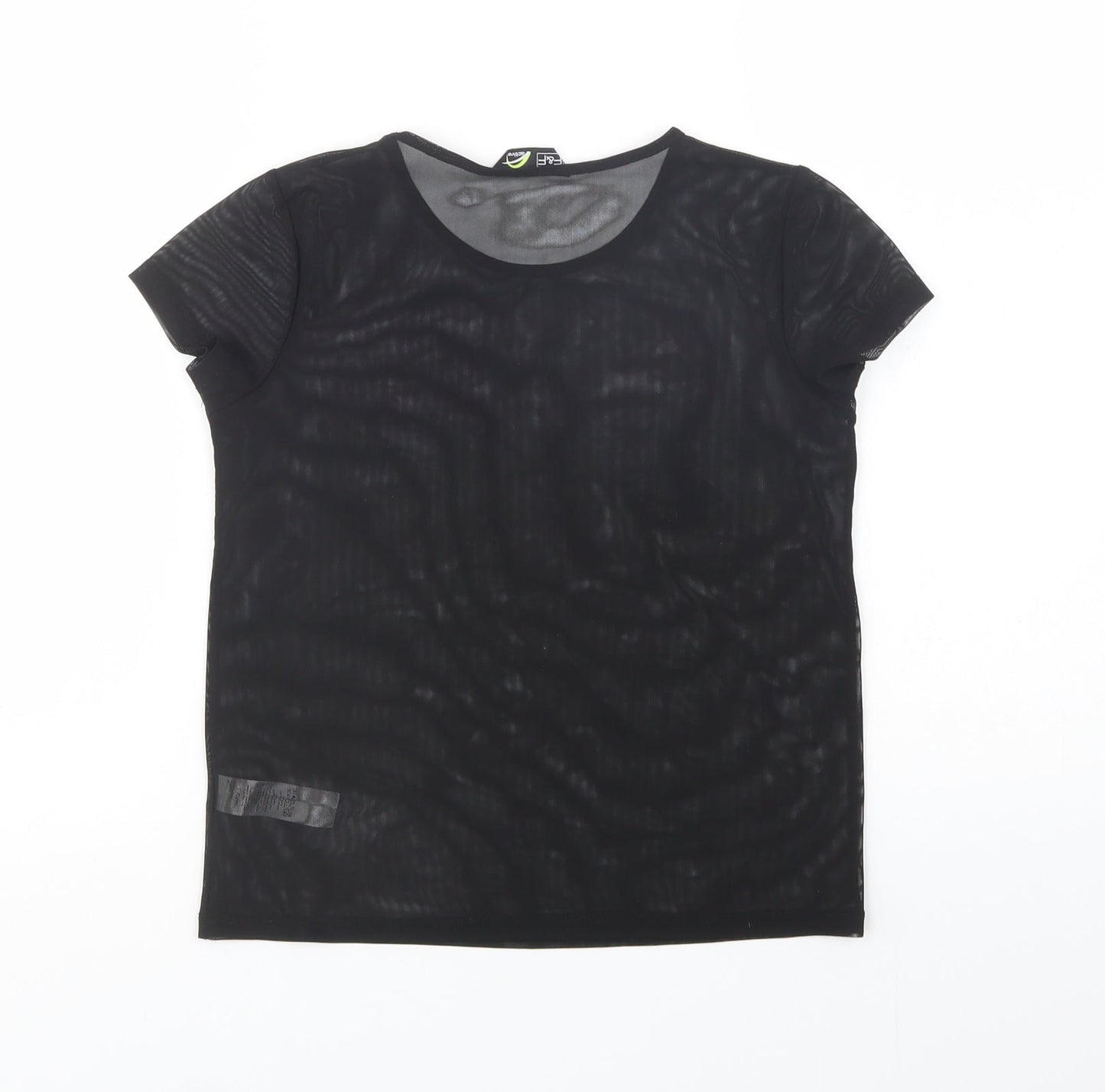 F&F Girls Black  Polyester Pullover T-Shirt Size 9-10 Years Crew Neck Pullover