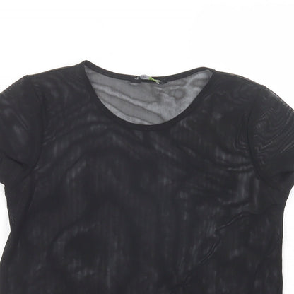 F&F Girls Black  Polyester Pullover T-Shirt Size 9-10 Years Crew Neck Pullover