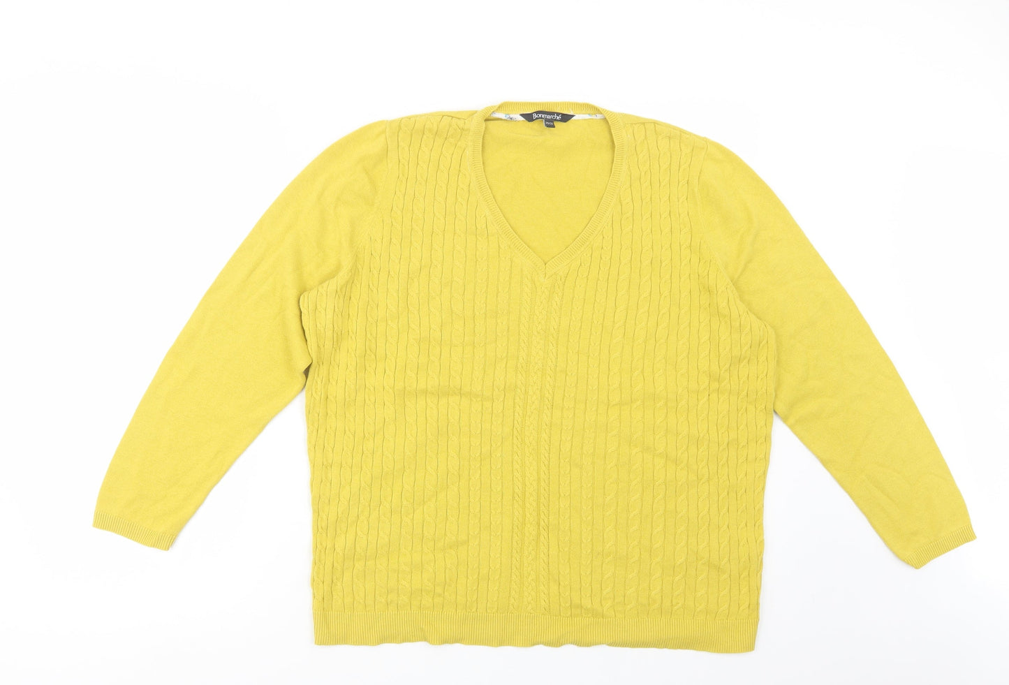 Womens UK Size 20 Bonmarché Yellow Pullover Jumper