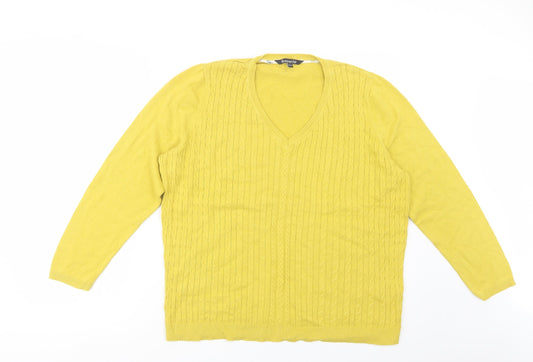 Womens UK Size 20 Bonmarché Yellow Pullover Jumper