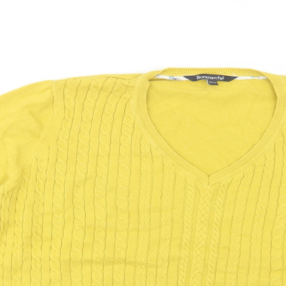 Womens UK Size 20 Bonmarché Yellow Pullover Jumper