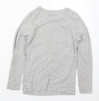 Pep&Co Boys Grey  Cotton Basic T-Shirt Size 10-11 Years Crew Neck Pullover - Kills Pro Football