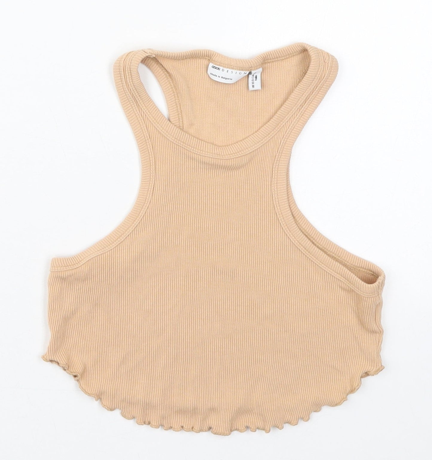 Womens UK Size 6 ASOS Beige Cropped Tank