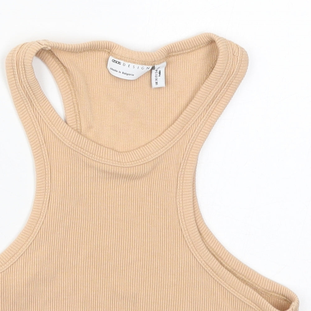 Womens UK Size 6 ASOS Beige Cropped Tank