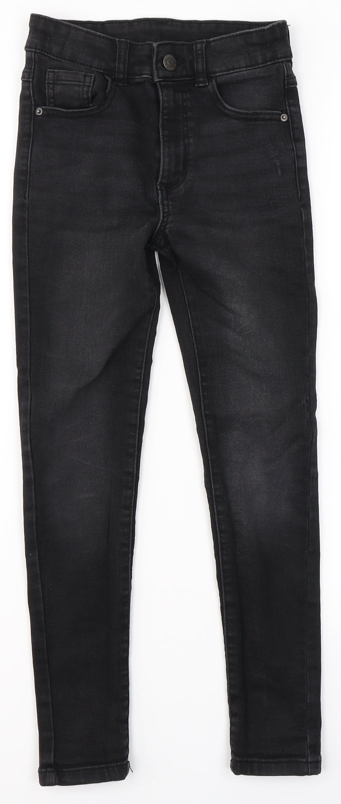 George Girls Black  Cotton Skinny Jeans Size 9-10 Years  Regular Button