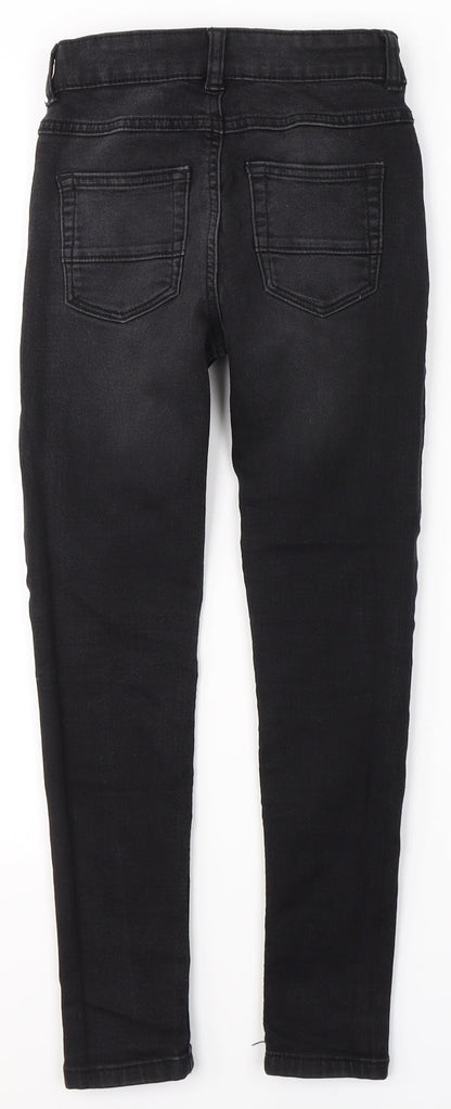 George Girls Black  Cotton Skinny Jeans Size 9-10 Years  Regular Button