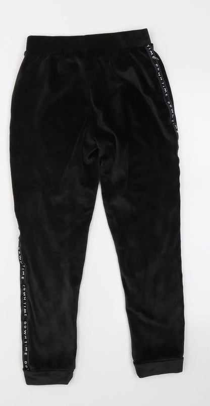 NEXT Girls Black  Polyester Jogger Trousers Size 9 Months  Regular