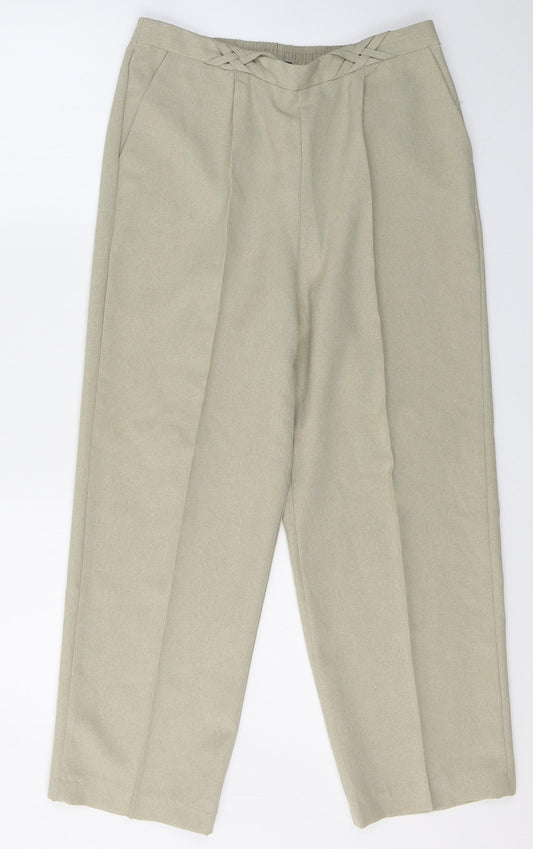 BM Womens Beige  Polyester Trousers  Size 12 L25 in Regular
