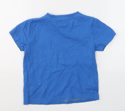 F&F Boys Blue  Cotton Pullover T-Shirt Size 3-4 Years Round Neck Pullover