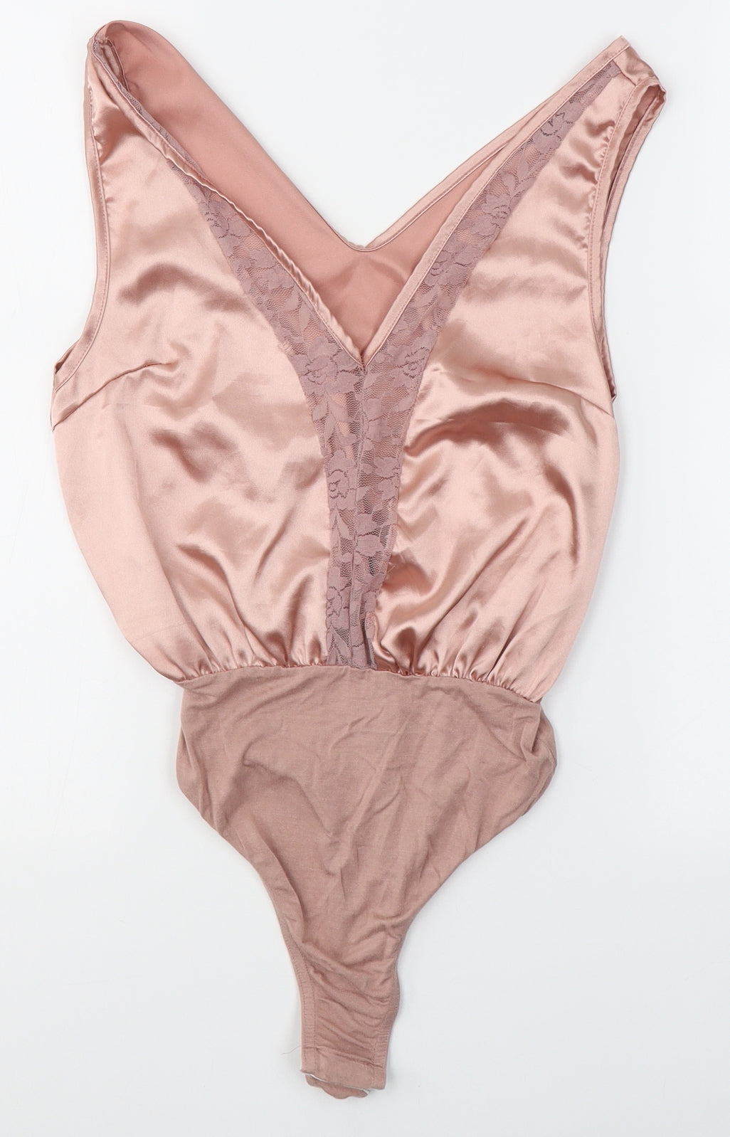 PRETTYLITTLETHING Womens Pink  Polyester Bodysuit One-Piece Size 8  Pullover