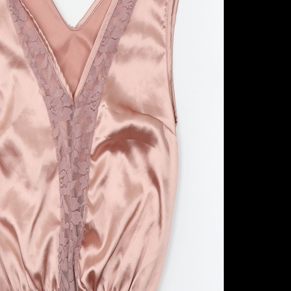 PRETTYLITTLETHING Womens Pink  Polyester Bodysuit One-Piece Size 8  Pullover