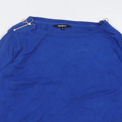 Womens UK Size 10 pep&co Blue Pullover Jumper