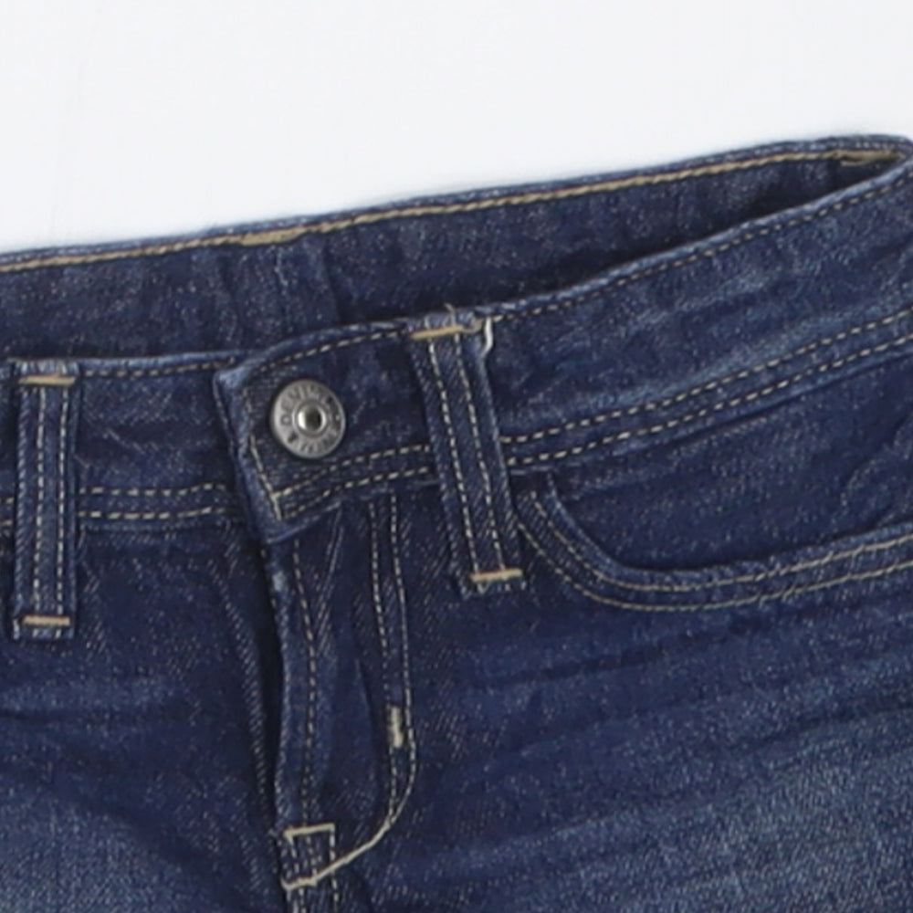 H&M Girls Blue  Cotton Boyfriend Shorts Size 2-3 Years  Regular Buckle