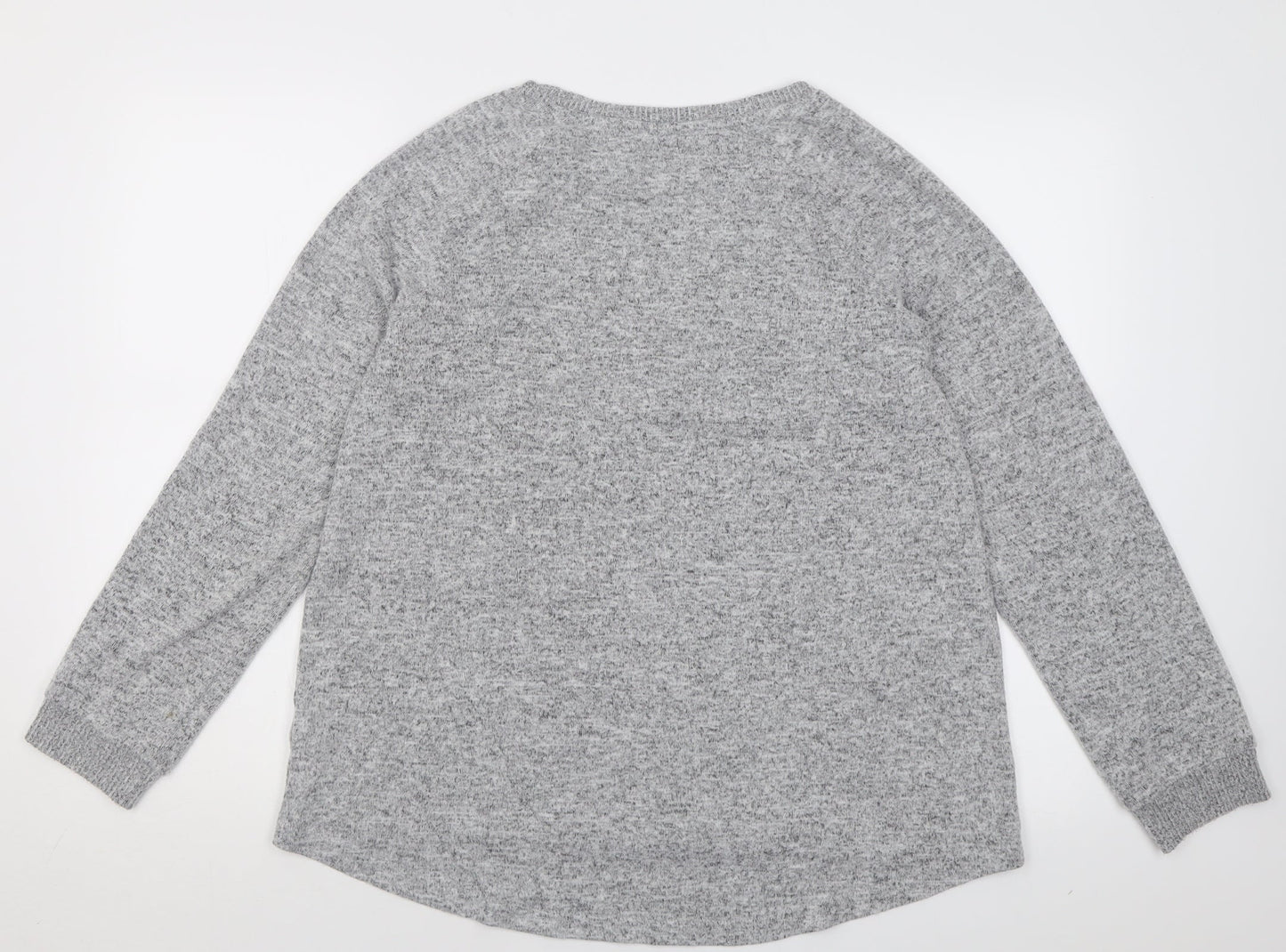 Primark Womens Grey Crew Neck  Polyester Pullover Jumper Size M