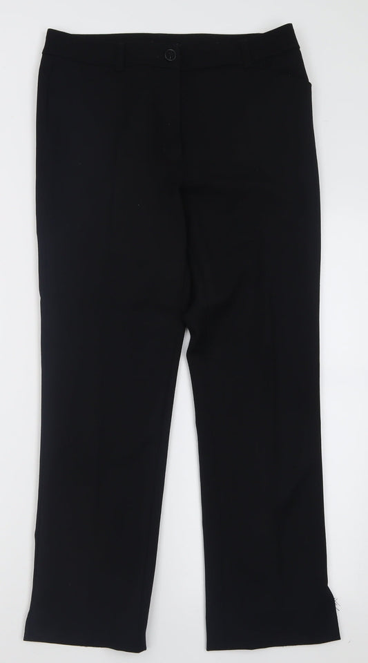 Betty Barclay Womens Black  Polyester Trousers  Size 10 L27 in Regular Button