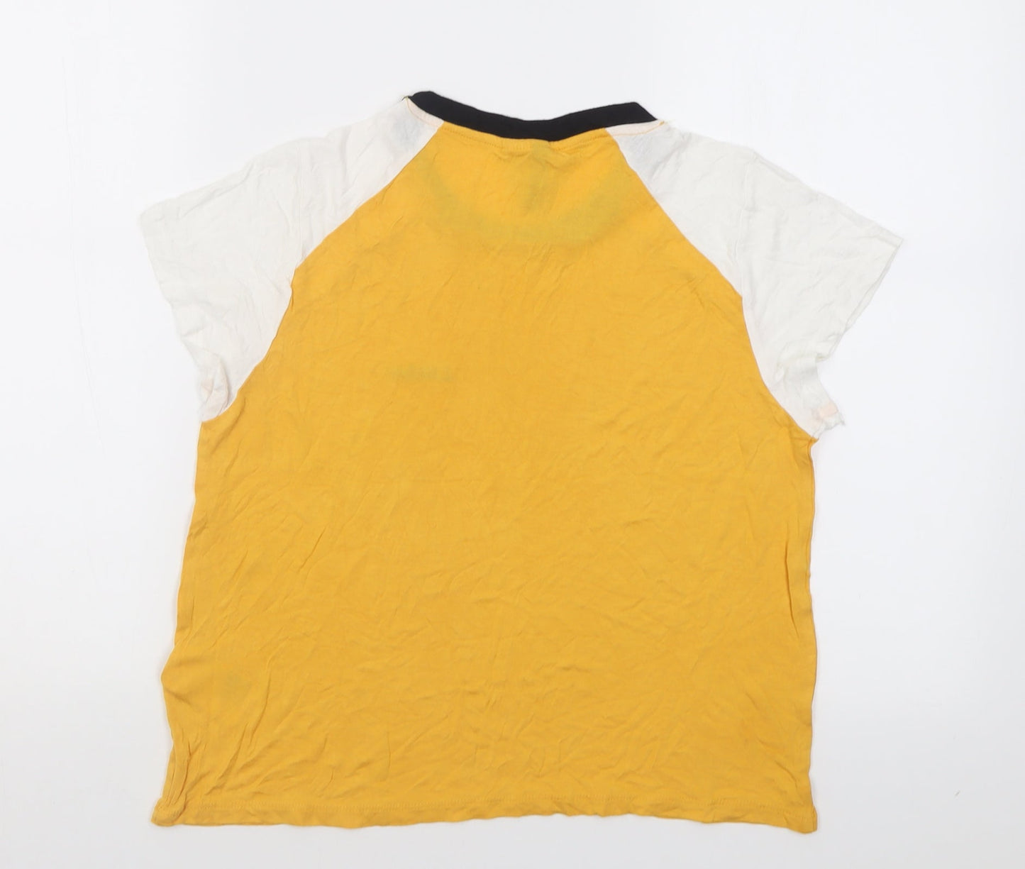 Womens UK Size M H&M Yellow Basic T-Shirt