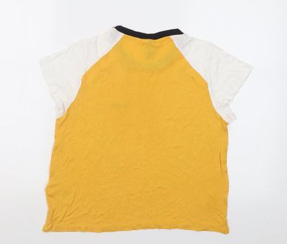 Womens UK Size M H&M Yellow Basic T-Shirt