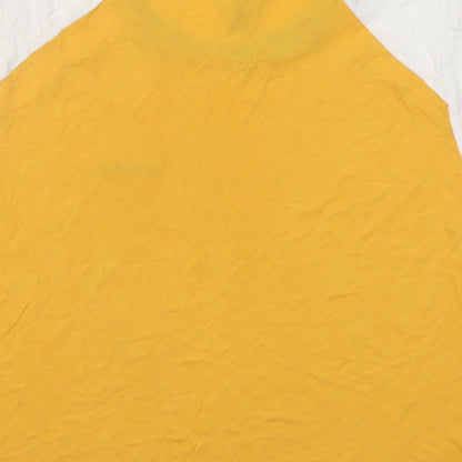 Womens UK Size M H&M Yellow Basic T-Shirt