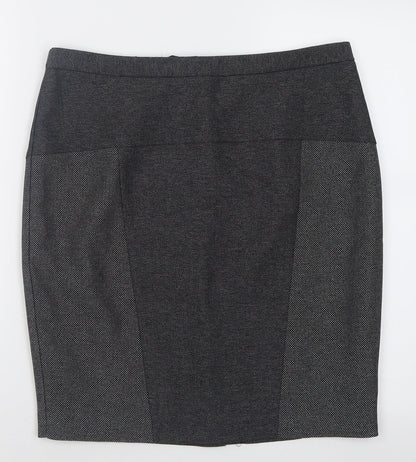 NEXT Womens Grey  Polyester A-Line Skirt Size 21 in   Zip