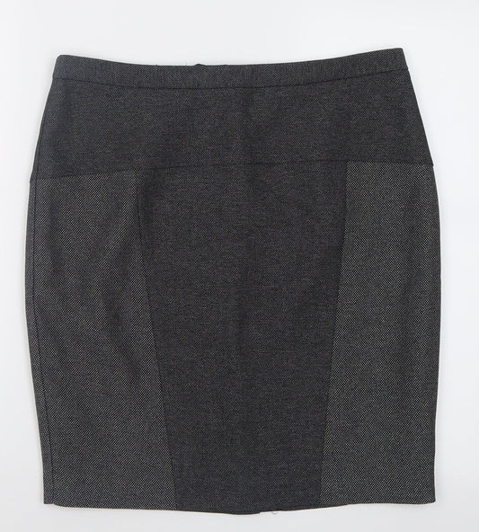 NEXT Womens Grey  Polyester A-Line Skirt Size 21 in   Zip