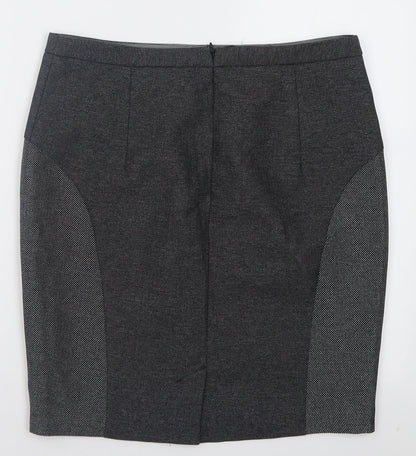 NEXT Womens Grey  Polyester A-Line Skirt Size 21 in   Zip