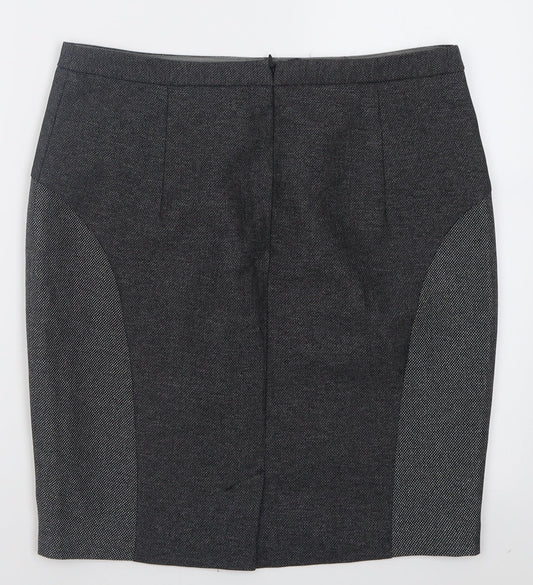 NEXT Womens Grey  Polyester A-Line Skirt Size 21 in   Zip