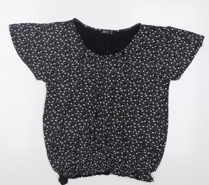 Womens UK Size M Envy Black Basic T-Shirt