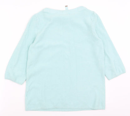 collection  Womens Blue Round Neck  100% Cotton Pullover Jumper Size 12