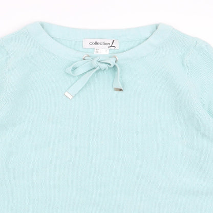 collection  Womens Blue Round Neck  100% Cotton Pullover Jumper Size 12