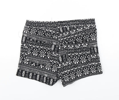 H&M Womens Multicoloured Geometric Cotton Sweat Shorts Size M L3 in Regular