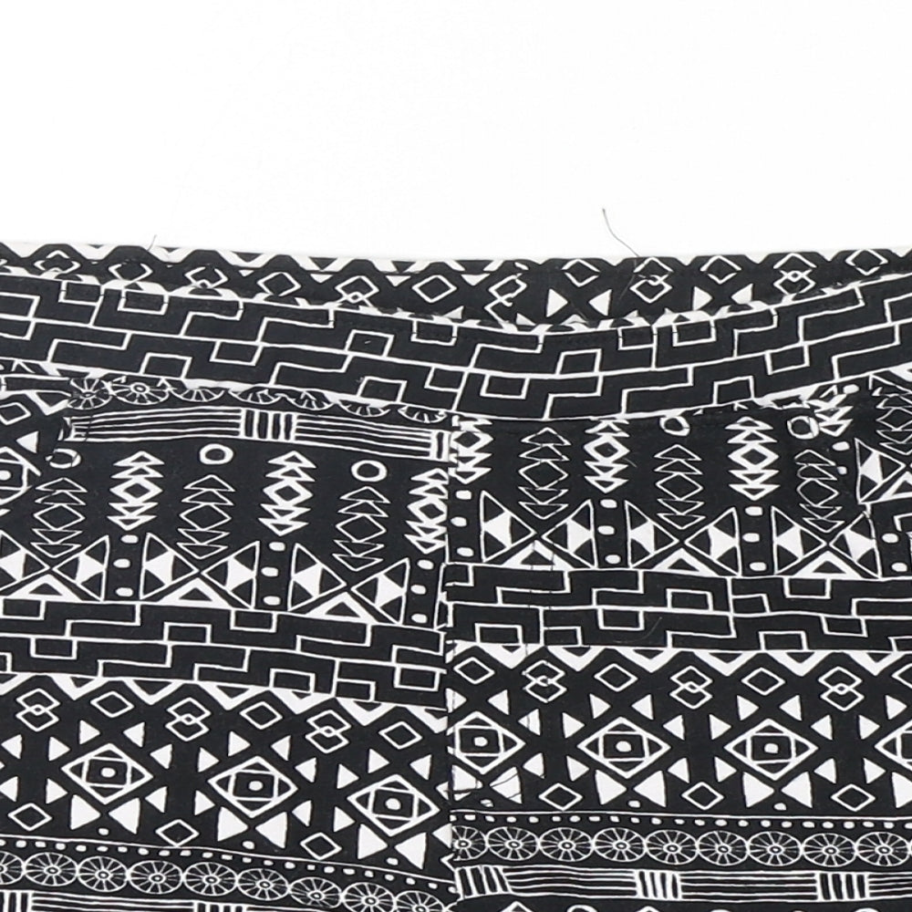 H&M Womens Multicoloured Geometric Cotton Sweat Shorts Size M L3 in Regular