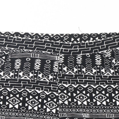 H&M Womens Multicoloured Geometric Cotton Sweat Shorts Size M L3 in Regular